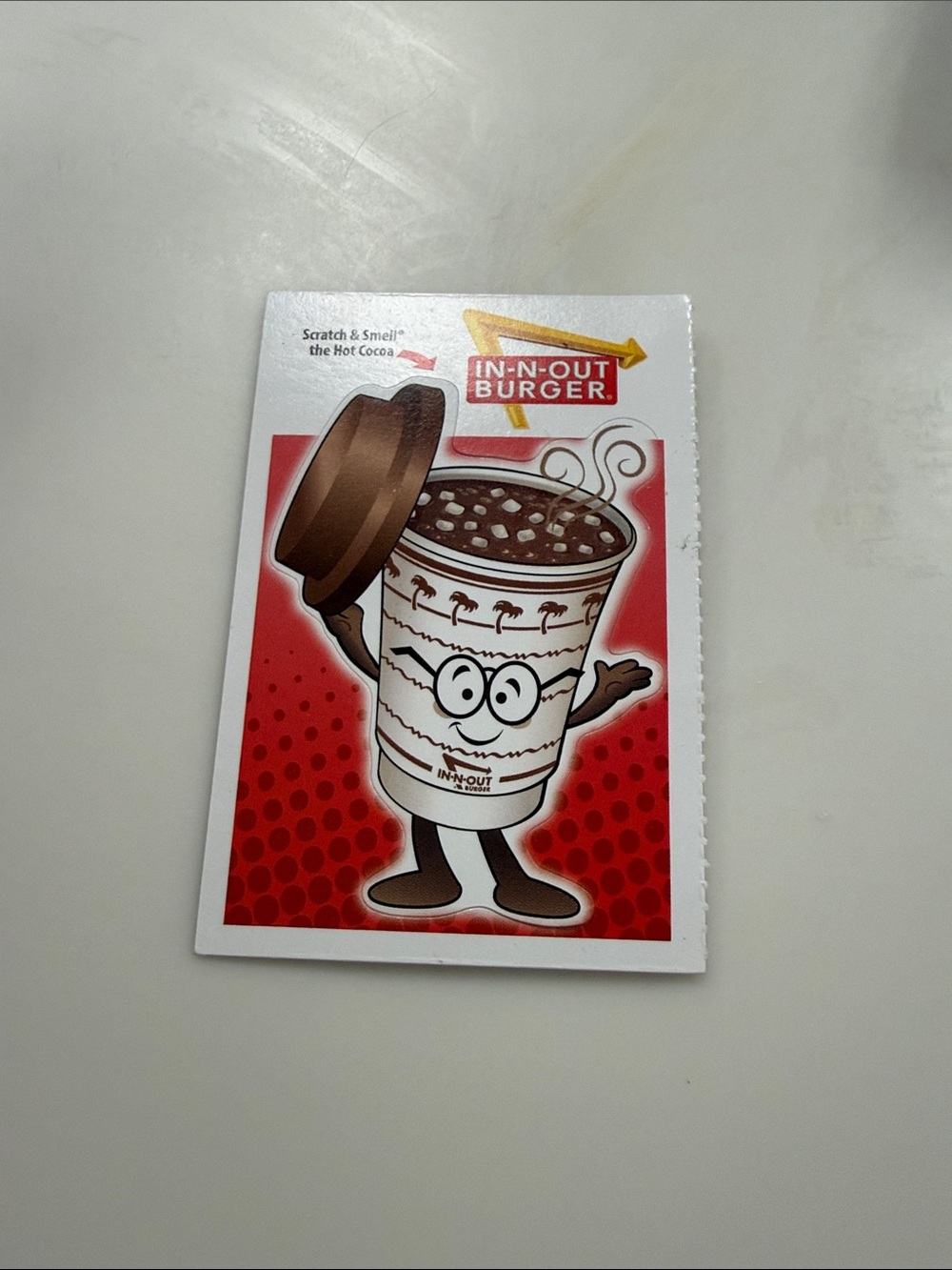 In-N-Out Burger Hot Cocoa Scratch & Smell Card - Red & Brown